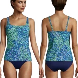 Chlorine Resistant Tankini Top, Mosaic Geo